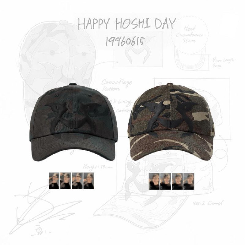 セブチ　ホシ バパケ HAPPY HOSHI DAY [CAP Ver.1] SEVENTEEN HAPPY HOSHI DAY CAP Ver.1 / Ver.2 Official Kpop Goods